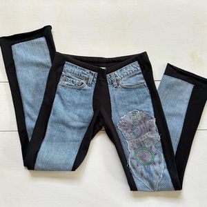 Bejeweled Jeans with stretched sides, Vintage